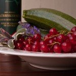 Some things from the garden, and a bottle of pumpkin seed oil.